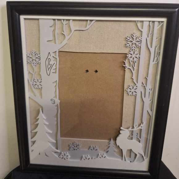 Other - Black Framed Winter Forest Picture Frame - Decorative Accent 5" X 7"